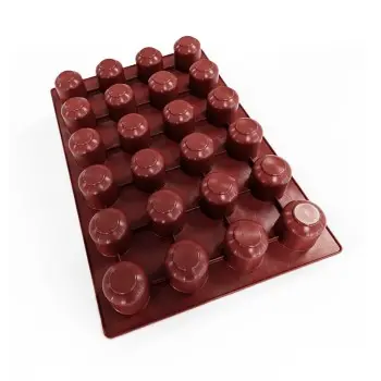 SILMAE Professional Merveilleux Dome Silicone Pastry Mold - Ø 62 mm x 65 mm - 175ml - 24 cavity