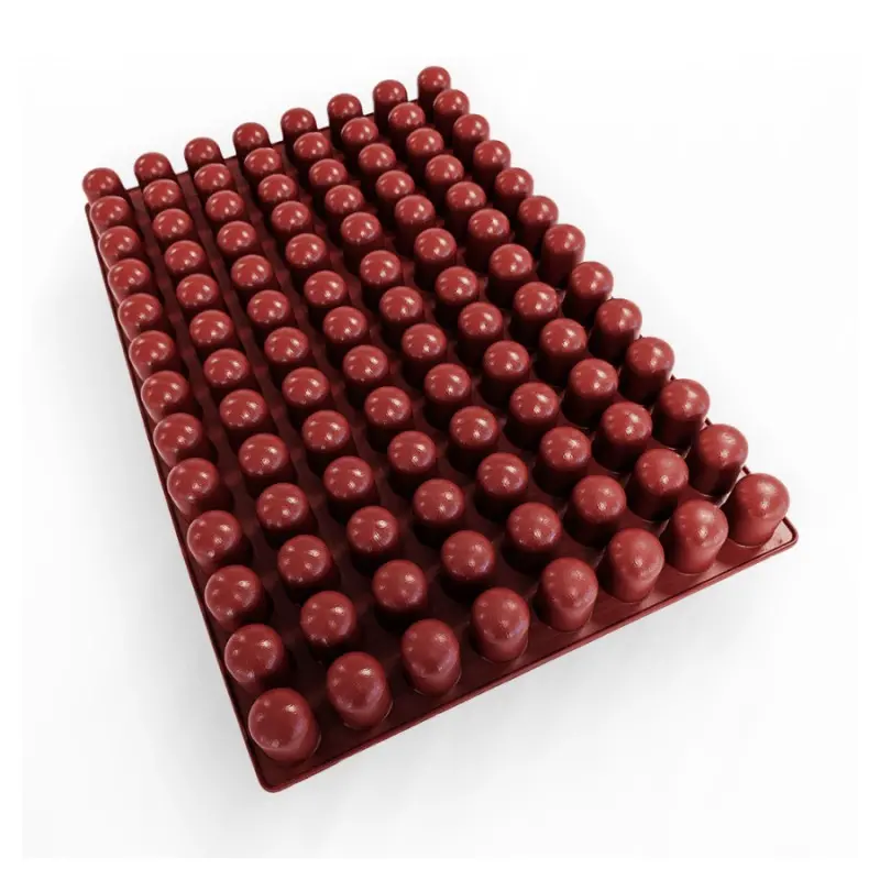 SILMAE Professional Mini Merveilleux Dome Silicone Pastry Mold - Ø 34 mm x 47 mm - 38ml - 104 cavity