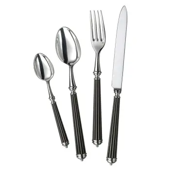 Alain Saint Joannis Lignes Black Collection Premium Silverplated Salad Set - 2Pc - 1 Piece