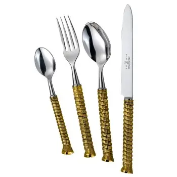 Alain Saint Joannis Cordage Gold Collection Premium Stainless Steel Dessert Knife - 1 Piece