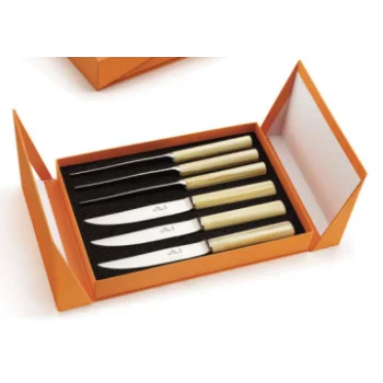 Alain Saint Joannis Oslo steak knives - Gift box of 6 - Light Horn Style