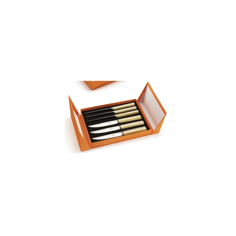 Alain Saint Joannis Oslo steak knives - Gift box of 6 - Light Horn Style