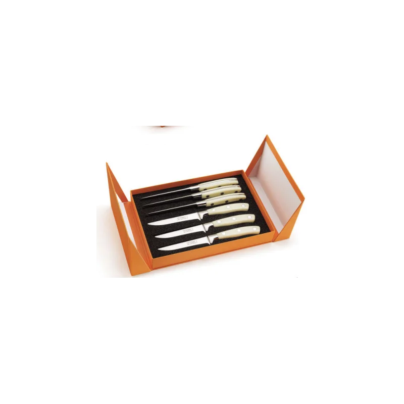 Alain Saint Joannis Chateaubriand steak knives - Gift box of 6 - Wood Green Alain Saint Joannis Chateaubriand steak knives - Gift box of 6 - Wood Green