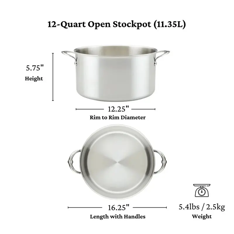 Hestan 30cm/12qt Open Stockpot (165mm height) - Set of 2 Hestan 30cm/12qt Open Stockpot (165mm height) - Set of 2