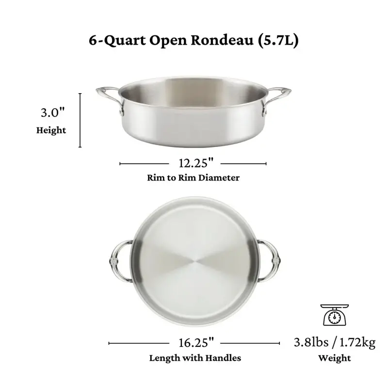 Hestan 30cm/6qt Open Rondeau (81mm height) - Set of 2 Hestan 30cm/6qt Open Rondeau (81mm height) - Set of 2