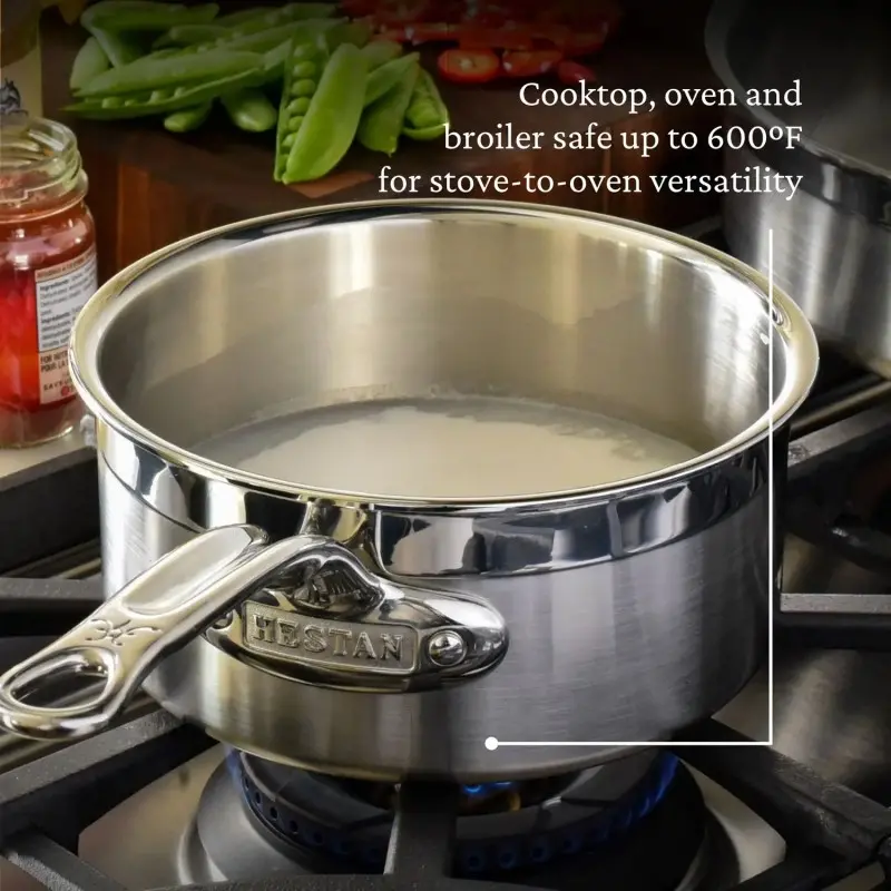 Hestan 1.5qt Covered Saucepan (16cm) - Set of 2 Hestan 1.5qt Covered Saucepan (16cm) - Set of 2