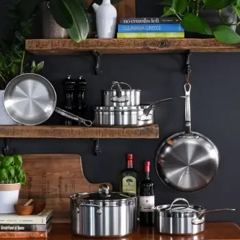 Hestan 5.0qt Covered Sauté Pan w/helper handle (30cm) - Set of 2