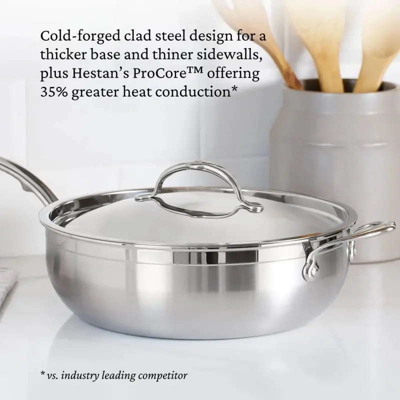 Hestan 5.0qt Covered Essential Pan w/helper handle (28cm) - Set of 2 Hestan 5.0qt Covered Essential Pan w/helper handle (28cm) - Set of 2