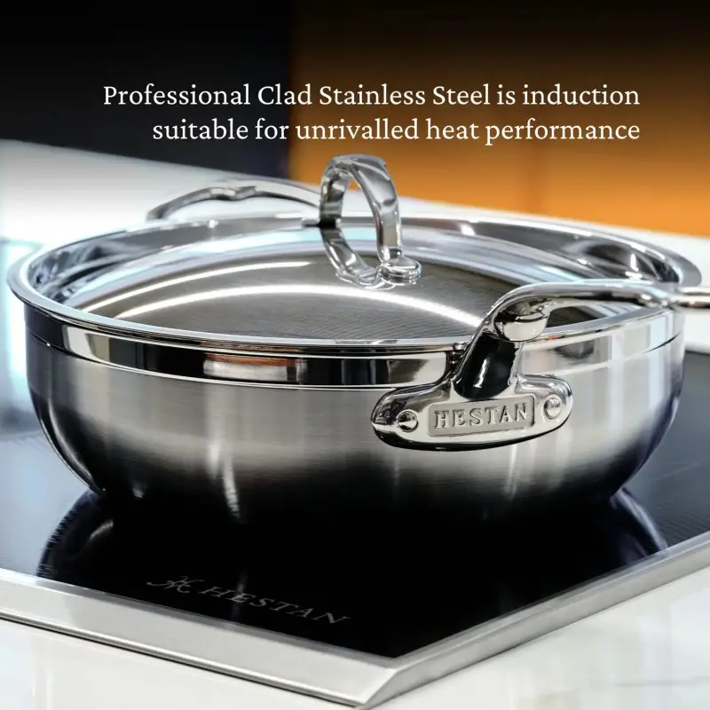 Hestan 5.0qt Covered Essential Pan w/helper handle (28cm) - Set of 2 Hestan 5.0qt Covered Essential Pan w/helper handle (28cm) - Set of 2
