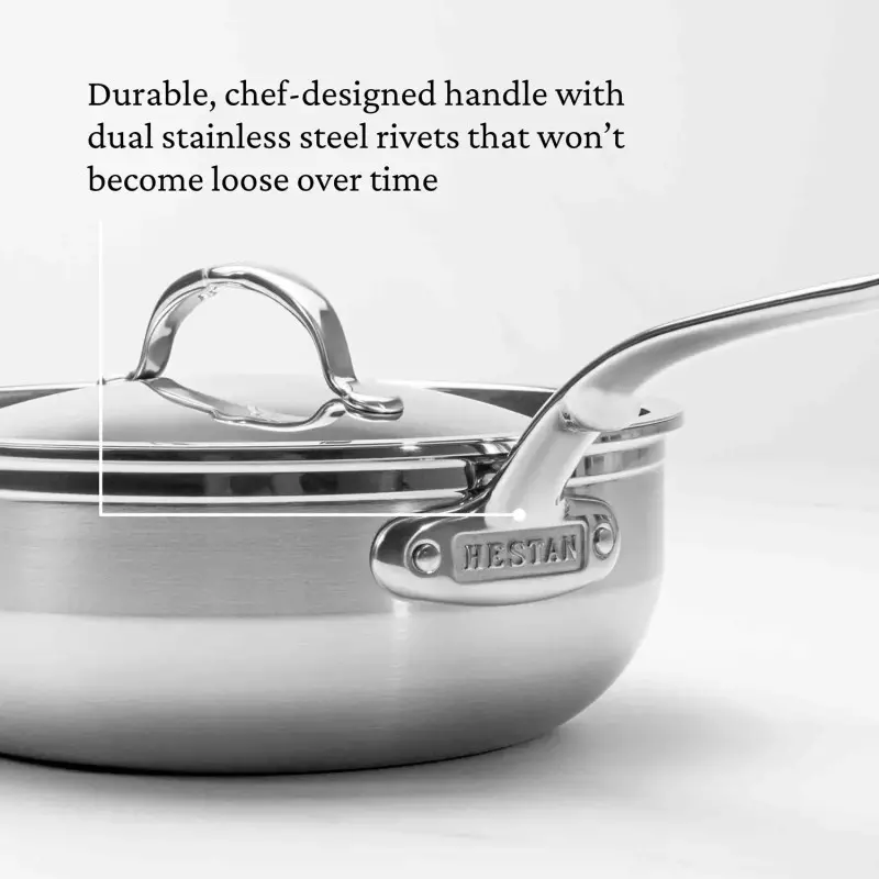 Hestan 5.0qt Covered Essential Pan w/helper handle (28cm) - Set of 2 Hestan 5.0qt Covered Essential Pan w/helper handle (28cm) - Set of 2