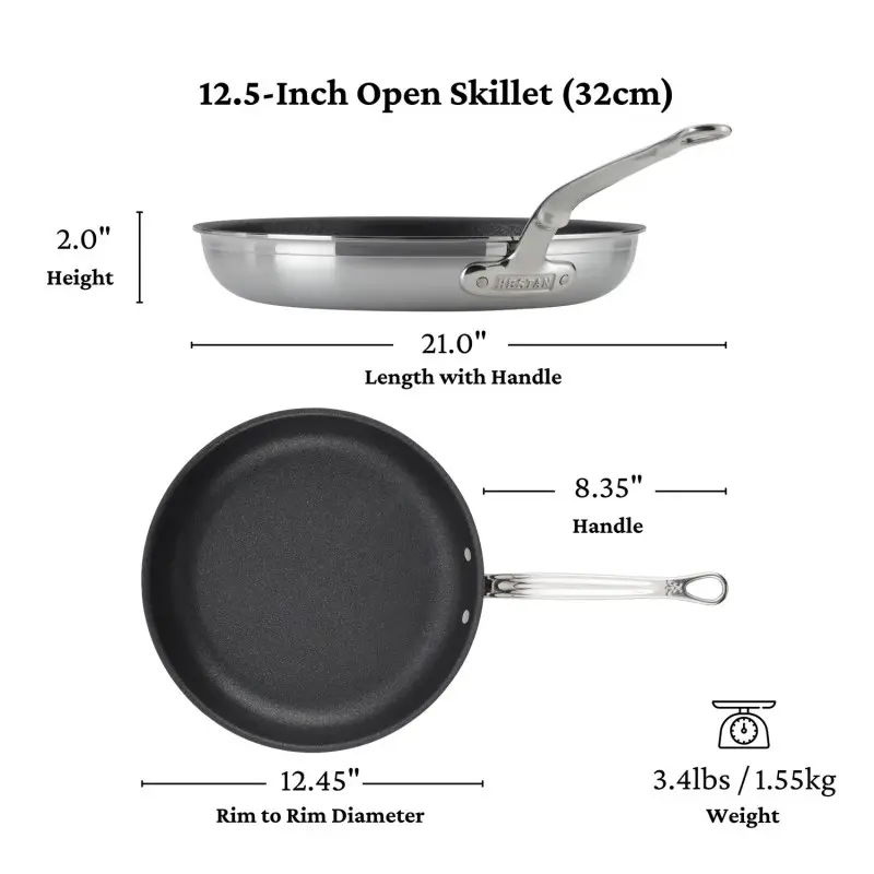 Hestan 12.5" Open Skillet with TITUM™ NS (32cm) - Set of 2