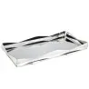 Designer Stainless Steel Origami Bar Tray with Mirror Glass
