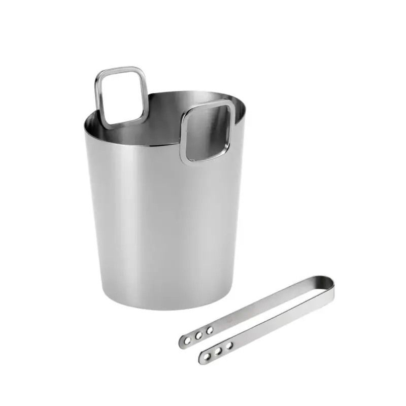 Designer Stainless Steel Cori Ice Bucket with Ice Tong 0.8L Designer Stainless Steel Cori Ice Bucket with Ice Tong 0.8L