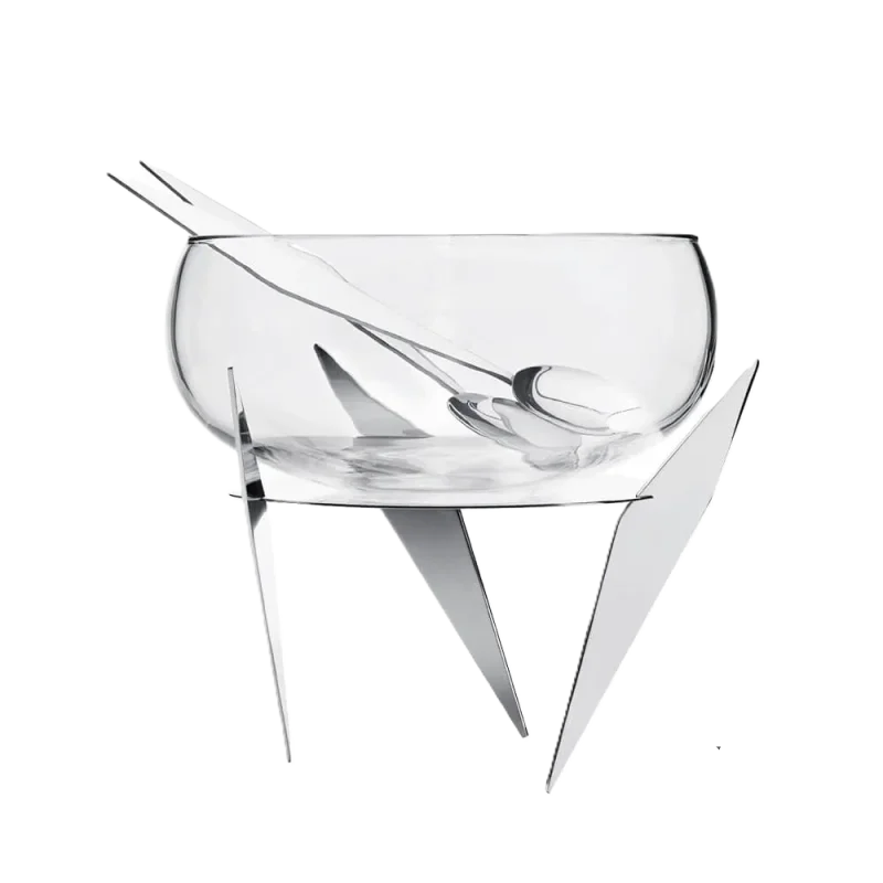 Designer Stainless Steel Sava Salad Bowl with Servers 3L