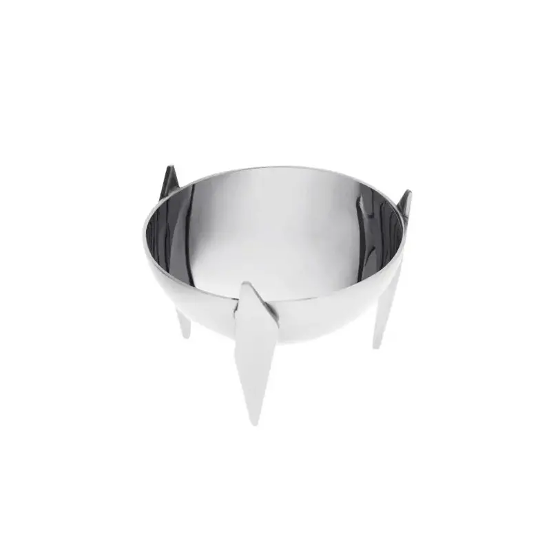 Designer Silver Plateed Stainless Steel Sava Large Snack Holder Designer Silver Plateed Stainless Steel Sava Large Snack Holder