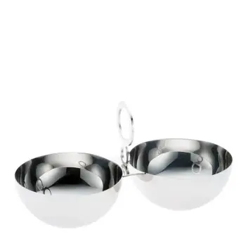Designer Stainless Steel Sunset Double Appetizer Holder