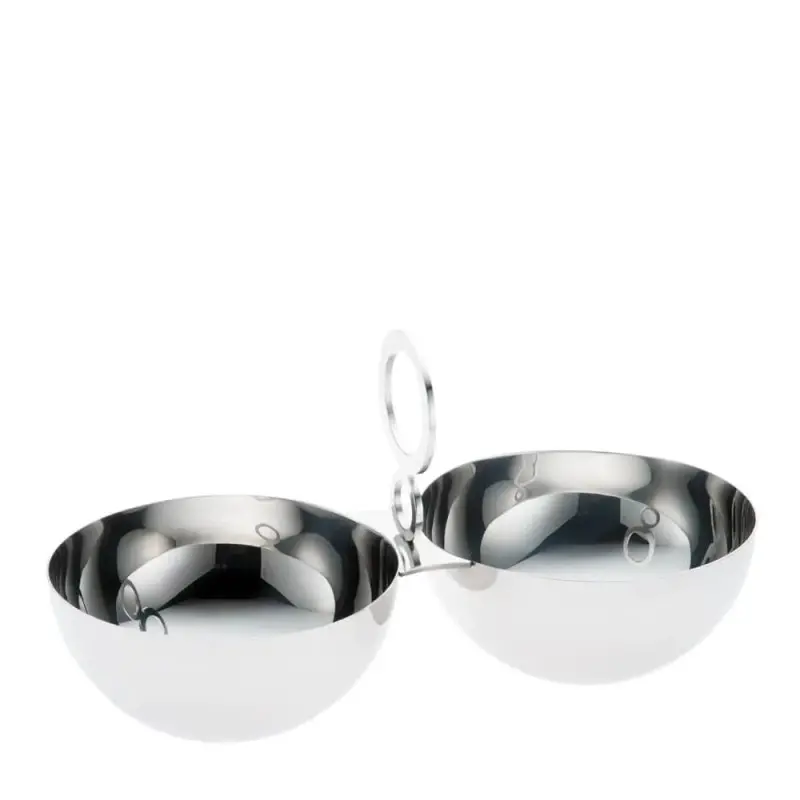 Designer Stainless Steel Sunset Double Appetizer Holder Designer Stainless Steel Sunset Double Appetizer Holder