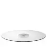 Designer Glass with Stainless Steel Palmi Rotatory Platter 77 cm