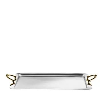 Designer Gold and Stainless Steel Ferrara Large Tray
