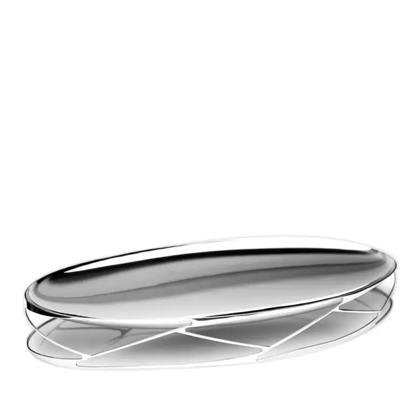 Designer Stainless Steel Trama Oval Centerpiece Designer Stainless Steel Trama Oval Centerpiece
