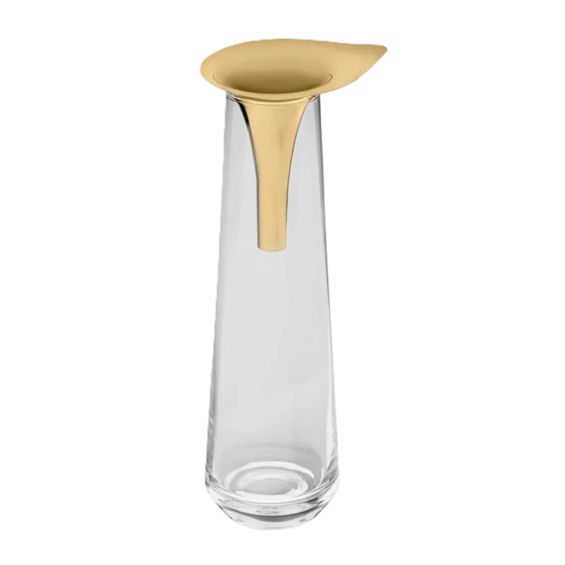 Designer Golden Plated Stainless Steel Leaf Large Vase