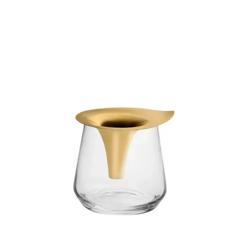 Designer Golden Plated Stainless Steel Leaf Small Vase Designer Golden Plated Stainless Steel Leaf Small Vase