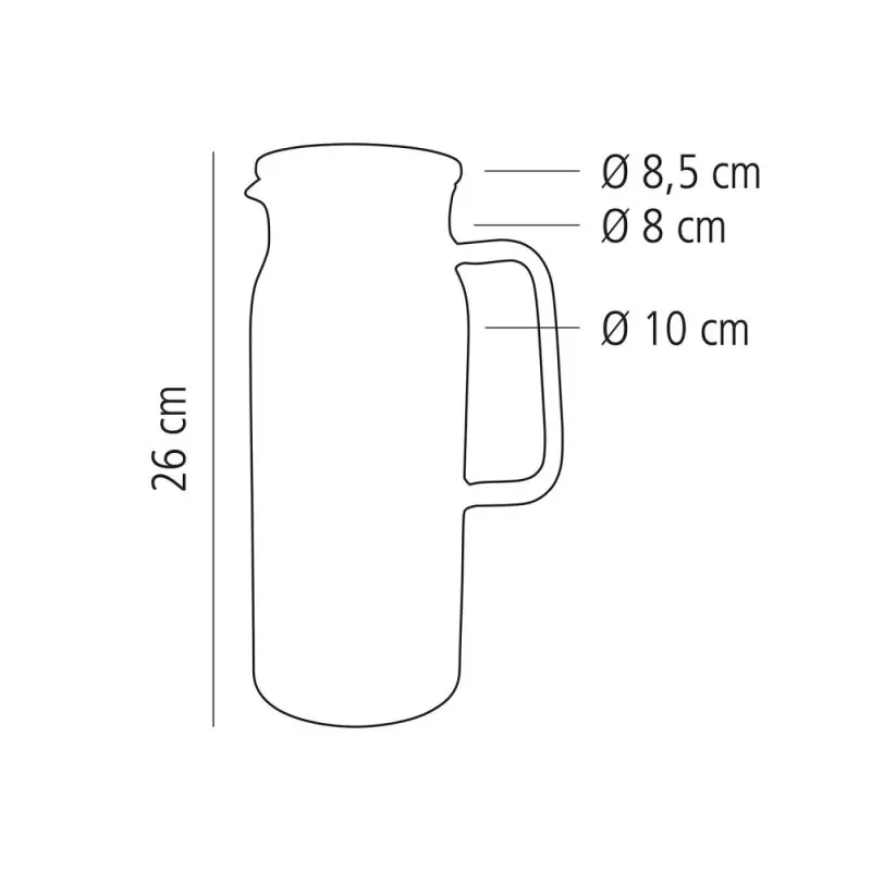 APS Carafe 50-3/4 oz. clear glass w/ SS matte lid & strainer handled drip-free APS Carafe 50-3/4 oz. clear glass w/ SS matte lid & strainer handled drip-free