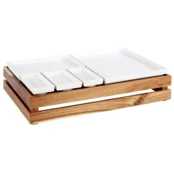 APS Superbox Foundation Gastronorm 1/1 21-7/8" x 13-7/8" x 4-1/4" acacia wood caramel