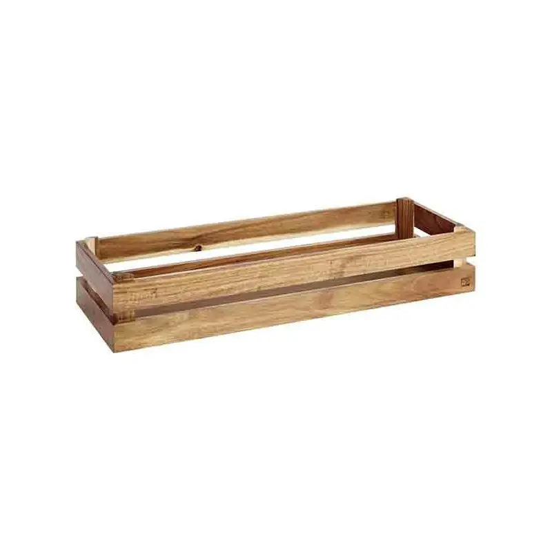 APS Superbox Foundation Gastronorm 2/4 21-7/8" x 7-3/8" x 4-1/4" acacia wood caramel APS Superbox Foundation Gastronorm 2/4 21-7/8" x 7-3/8" x 4-1/4" acacia wood caramel