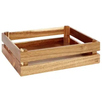 APS Superbox Foundation Gastronorm 1/2 13-7/8" x 11-1/2" x 4-1/4" acacia wood caramel