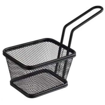 APS Fry Basket 3-7/8" x 3-3/8" black matte stainless steel Snackholder