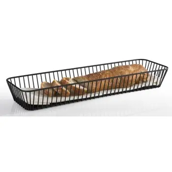 APS Basket Gastronorm 2/4 20-7/8" x 6-3/8" black metal rectangular Urban