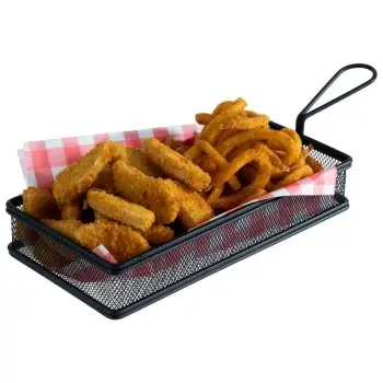 APS Fry Basket 10-1/4" x 5-1/8" black matte stainless steel Snackholder