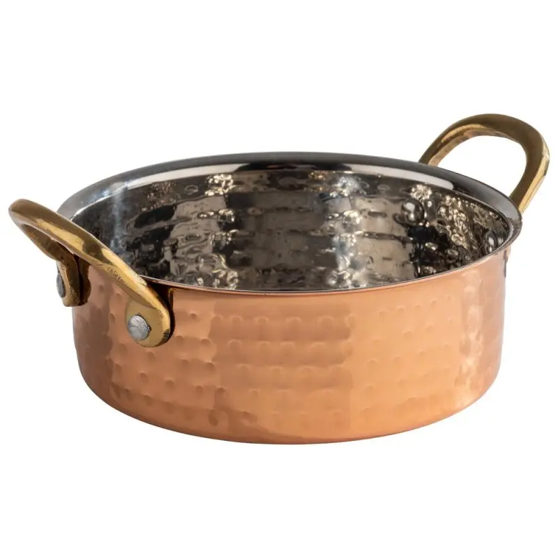 APS Serving Pot 16 oz. copper/aluminum hammered finish round Mumbai APS Serving Pot 16 oz. copper/aluminum hammered finish round Mumbai