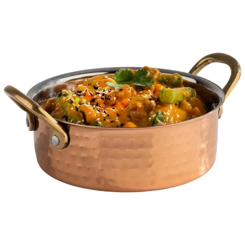 APS Serving Pot 16 oz. copper/aluminum hammered finish round Mumbai APS Serving Pot 16 oz. copper/aluminum hammered finish round Mumbai