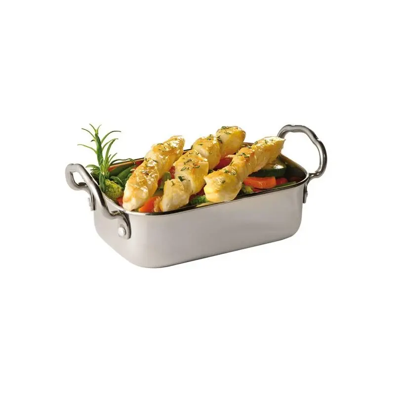 APS Serving Pan 16.9 oz. stainless steel hammered finish rectangular Snackholder APS Serving Pan 16.9 oz. stainless steel hammered finish rectangular Snackholder