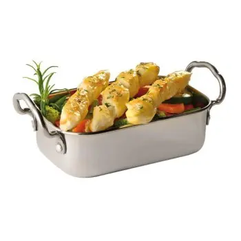 APS Serving Pan 16.9 oz. stainless steel hammered finish rectangular Snackholder