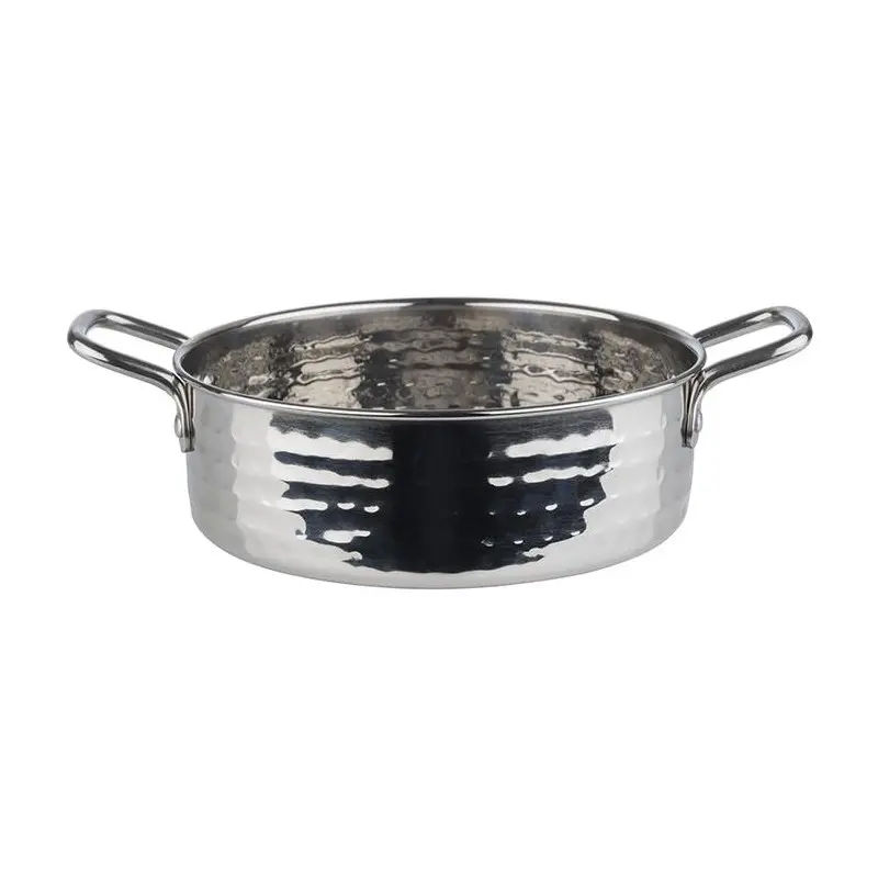 APS Serving Pot 25.3 oz. stainless steel hammered finish round Mumbai APS Serving Pot 25.3 oz. stainless steel hammered finish round Mumbai