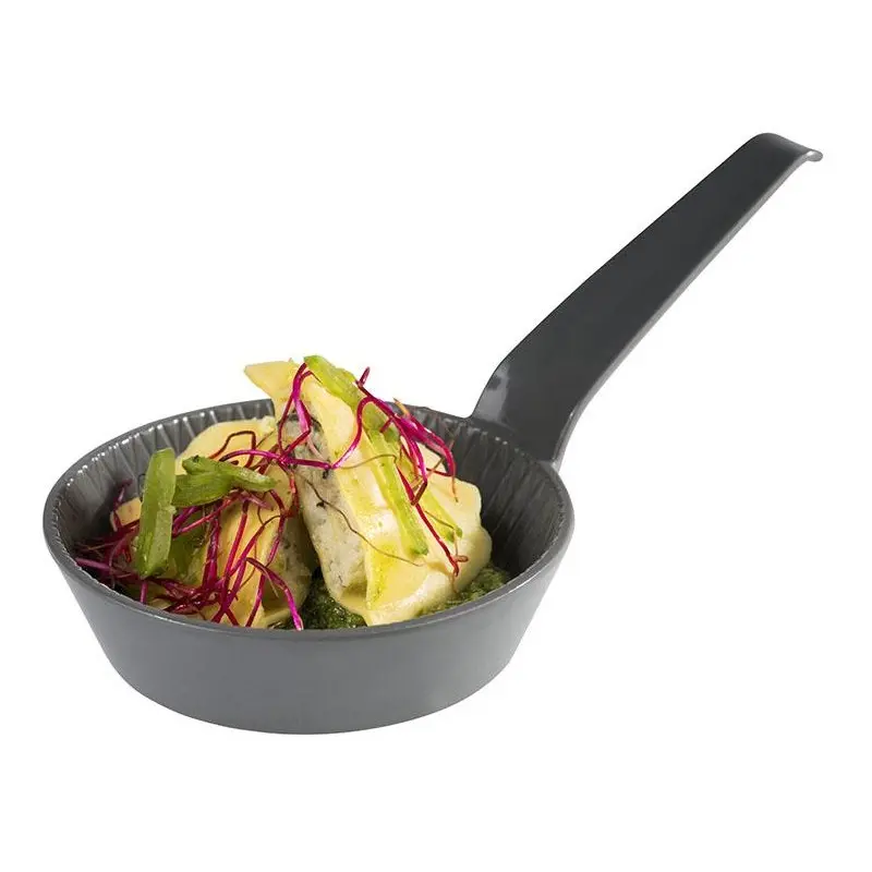 APS Bowl 2-3/8 oz. gray hammered melamine round long-handled Mini - Case of 48 APS Bowl 2-3/8 oz. gray hammered melamine round long-handled Mini - Case of 48