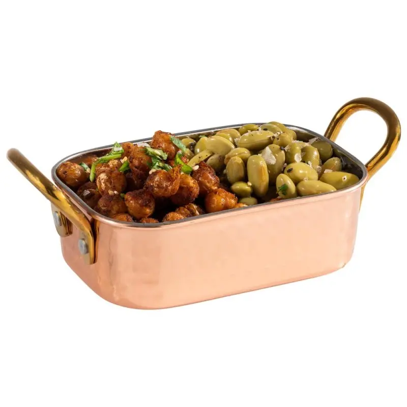 APS Serving Pan 8.3 oz. copper/aluminum hammered finish rectangular Mumbai APS Serving Pan 8.3 oz. copper/aluminum hammered finish rectangular Mumbai