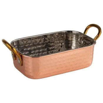 APS Serving Pot 5.2 oz. copper/aluminum hammered finish rectangular Mumbai