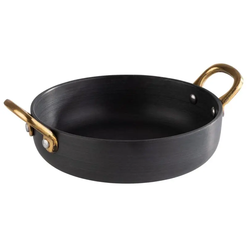 APS Serving Pot 17 oz. matte grey/aluminum hammered finish round