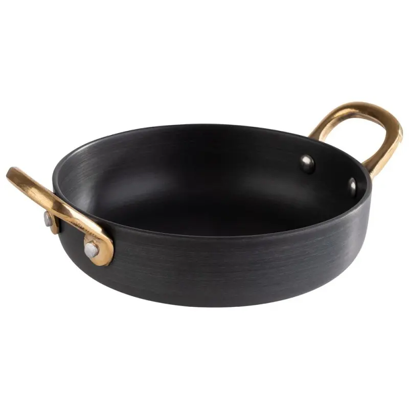 APS Serving Pot 10.2 oz. matte grey/aluminum hammered finish round