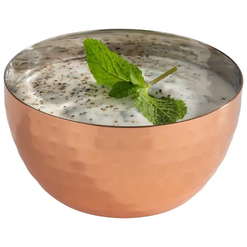 APS Bowl 6.7 oz. copper/aluminum hammered finish round Mumbai APS Bowl 6.7 oz. copper/aluminum hammered finish round Mumbai