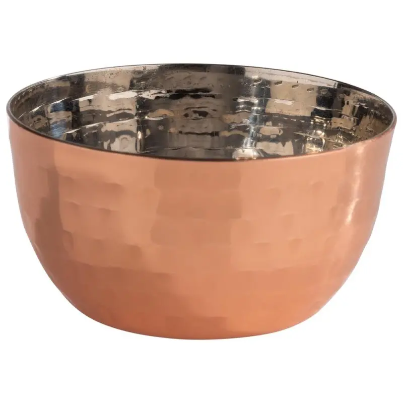 APS Bowl 5 oz. copper/aluminum hammered finish round Mumbai APS Bowl 5 oz. copper/aluminum hammered finish round Mumbai