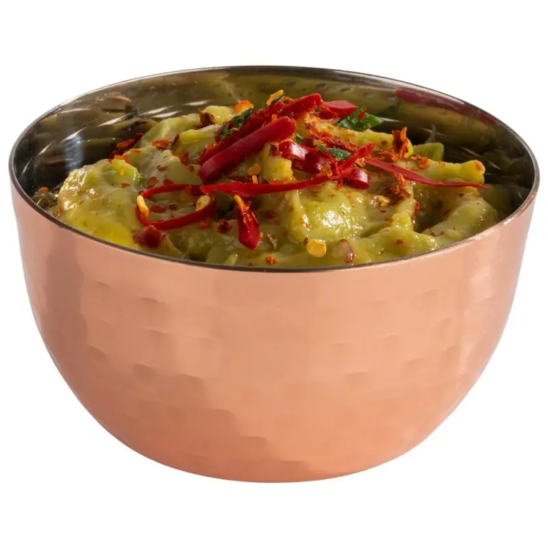APS Bowl 5 oz. copper/aluminum hammered finish round Mumbai APS Bowl 5 oz. copper/aluminum hammered finish round Mumbai