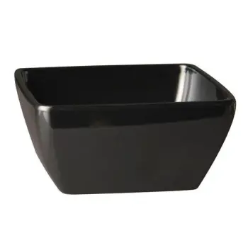 APS Bowl 50-3/4 oz. black melamine square Pure - Case of 5