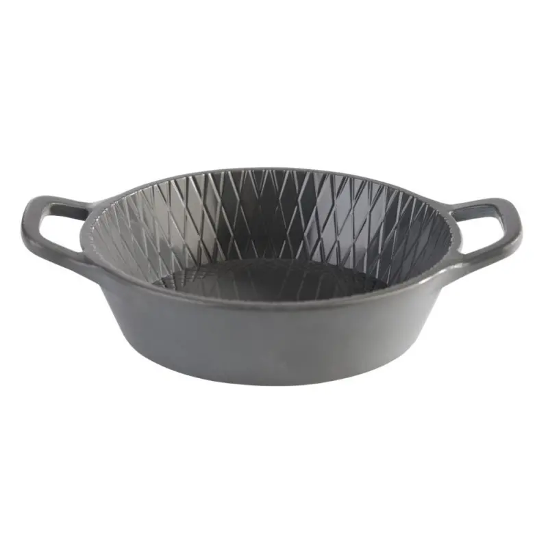 APS Bowl 2-3/8 oz. gray hammered melamine round handled Mini - Case of 60