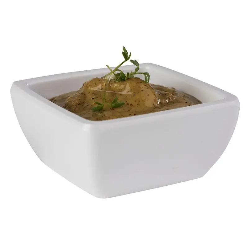 APS Bowl 1-3/4 oz. white melamine square Pure - Case of 60