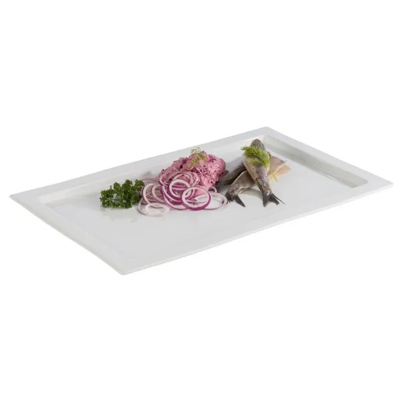 APS Tray Gastronorm 1/1 20.875" x 12.875" x 0.875" H porcelain white Frames - Case of 6